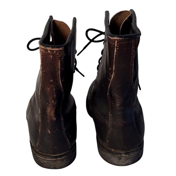 VTG 70s Addison Military Boots Mens 10.5 W Black Leather Steel Toe Work Combat - Picture 6 of 8